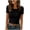 Black, variant on Crop Tops for Women Short Sleeve Lace Patchwork Stretchy Mini T Shirt Crew Neck Ribbed Knit Slim Fitted Shirts Y2K Summer Fashion Going Out Tops