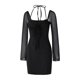 thumbnail image 3 of VISgogo Vestido de manga larga para mujer con correas ajustables, ropa de verano de malla transparente de color sólido VISgogo moda, 3 of 9