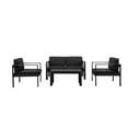 thumbnail image 2 of Pemberly Row 4-piece Modern Aluminum Frame Outdoor Sofa Set in Black, 2 of 8