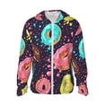 thumbnail image 2 of Uemuo Donuts1 Pattern Women's Full Zip UPF 50+ Sun Protection Hoodie Jacket Long Sleeve Sun Shirt Hiking Outdoor Performance with Pockets-XX-Large, 2 of 9