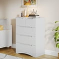 thumbnail image 4 of Asofer 5 Drawers Dresser, Bedroom Chest of Drawers, Sturdy Wood Dresser Organizer Cabinet, Easy Assembly, White, 4 of 5