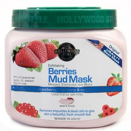 Hollywood Style 51300 Exfoliating Berries Mud Mask in Jar, 11 oz