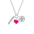 thumbnail image 2 of Delight Jewelry Fearless Bar - Hot Pink Heart Nurse Strong Zoe Necklace, 2 of 4