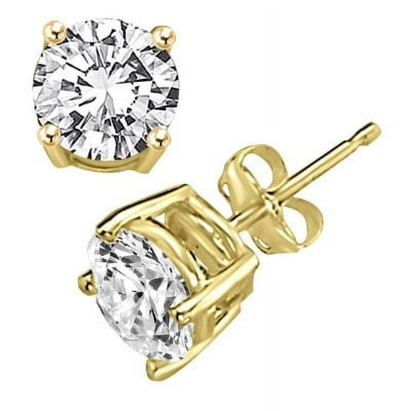 Diamond Essence Stud Earrings with Round Brilliant Stones - GEE564 - 1 Carat