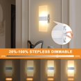 thumbnail image 3 of Dimmable Wall Sconce Set of 2 with Dimmer Switch, Modern LED Wall Lamp 12W for Hallway Bedroom Living Room, Warm White, HS, 3 of 6