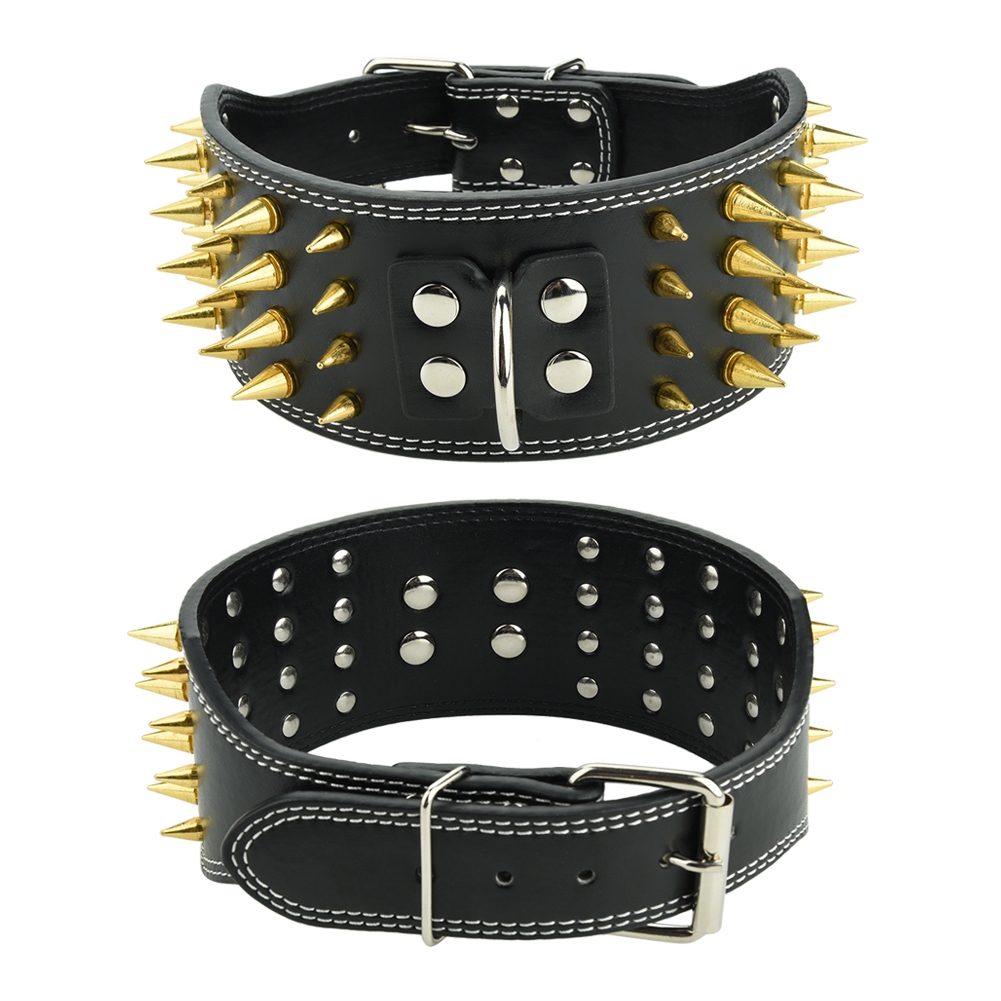 Tebru Spiked Dog Collar, Leather Spiked Dog Collar, Fashionbale Leather