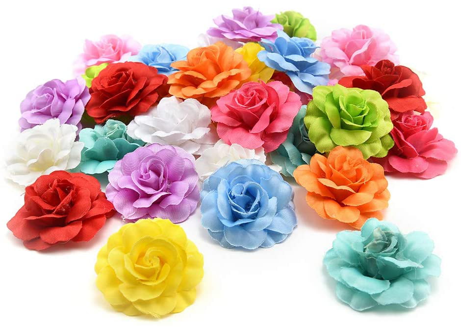 30PCS 4.5CM High Quality Fashion Round Chiffon Flowers For Headwear Accessories 