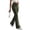Army Green, variant on Women's Casual Form Fitting Flared Pants - Solid Color Fashionable Bell Bottom Trousers, Slim Leg for Daily Wear,Black S