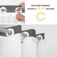 thumbnail image 5 of Grey Stripes No Hook Shower Curtain Waterproof, Bathroom Curtains with Snap in Liners and See Through Top Window, Simple Gray White Texture Hotel Style Bathtub Curtains Shower 72"Wx96"L, 5 of 8