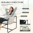 thumbnail image 4 of CQSXDA Modern Design Metal Frame Accent Chair with Upholstery, Reading Armchair for Living Room and Bedroom Use, White, 4 of 8