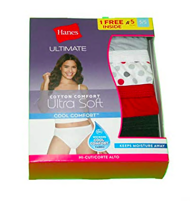 Women/'s Hanes Cotton Ultrasoft Panties BONUS pk Hi-Cuts Size 7 Size 9 Retail $24