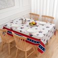 thumbnail image 3 of 4th of July 60x120 Tablecloth Rectangle Patriotic Memorial Day American Flag Stars Table Cloth - Oblong Polyester Independence Day Table Cover Washable Waterproof for Party Picnic Dinner Décor, 3 of 8