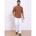 thumbnail image 5 of DARING DIVA Men's Striped Summer Short Sleeve Knitted See Through Shirts 2XL Brown, 5 of 7