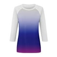 thumbnail image 4 of Shirt for Women's Fashion Casual Raglan Sleeve Round Neck 3/4 Sleeve Loose Printed T-Shirt Ladies Top, 4 of 5