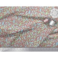 thumbnail image 2 of Soimoi Orange polyester Crepe Fabric Leaves Leaves Printed Fabric 1 Yard 42 Inch Wide, 2 of 3