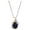 White/Navy Blue, variant on Amethyst and Diamond Accent Birthstone Pendant Necklace in Sterling Silver with 10kt Yellow Gold, 18"