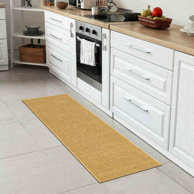 Ottomanson Ottohome Collection Non-Slip Rubberback Modern Solid Design Indoor Rug