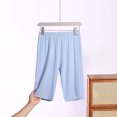 thumbnail image 2 of Womens Pajama Pants Dqueduo Women's Fashion Regular Waist Comfy Casual Exercise Pajama Shorts Mid Length Rayon Spandex Light Blue XXL, 2 of 6