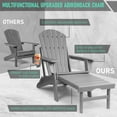thumbnail image 5 of FUNBERRY Adjustable Folding Adirondack Chair with Retractable Ottoman, All Weather Fire Pit Chairs with Cup Holder, 5 of 9