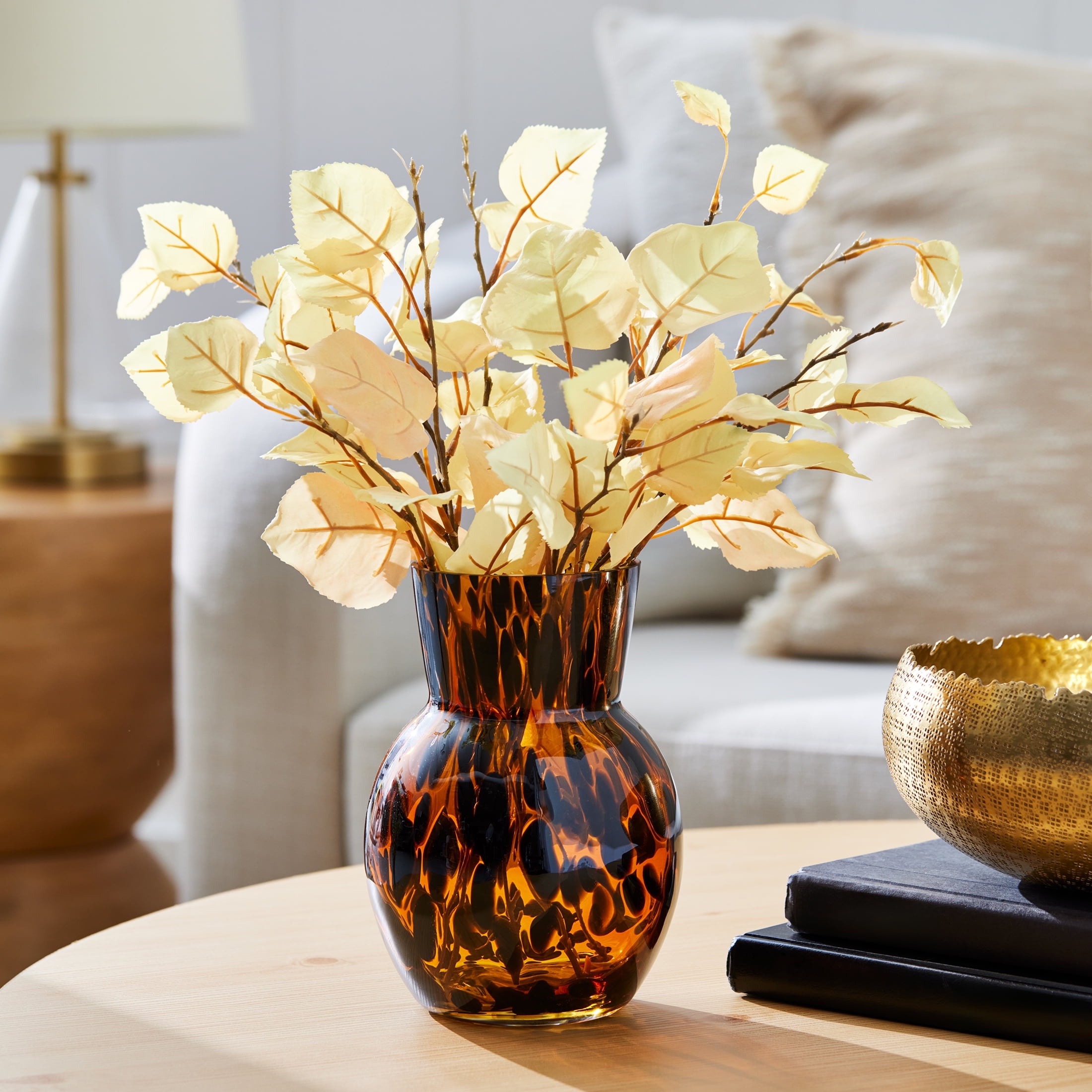 Better Homes & Gardens Tortoise Glass Vase, 7'', Brown