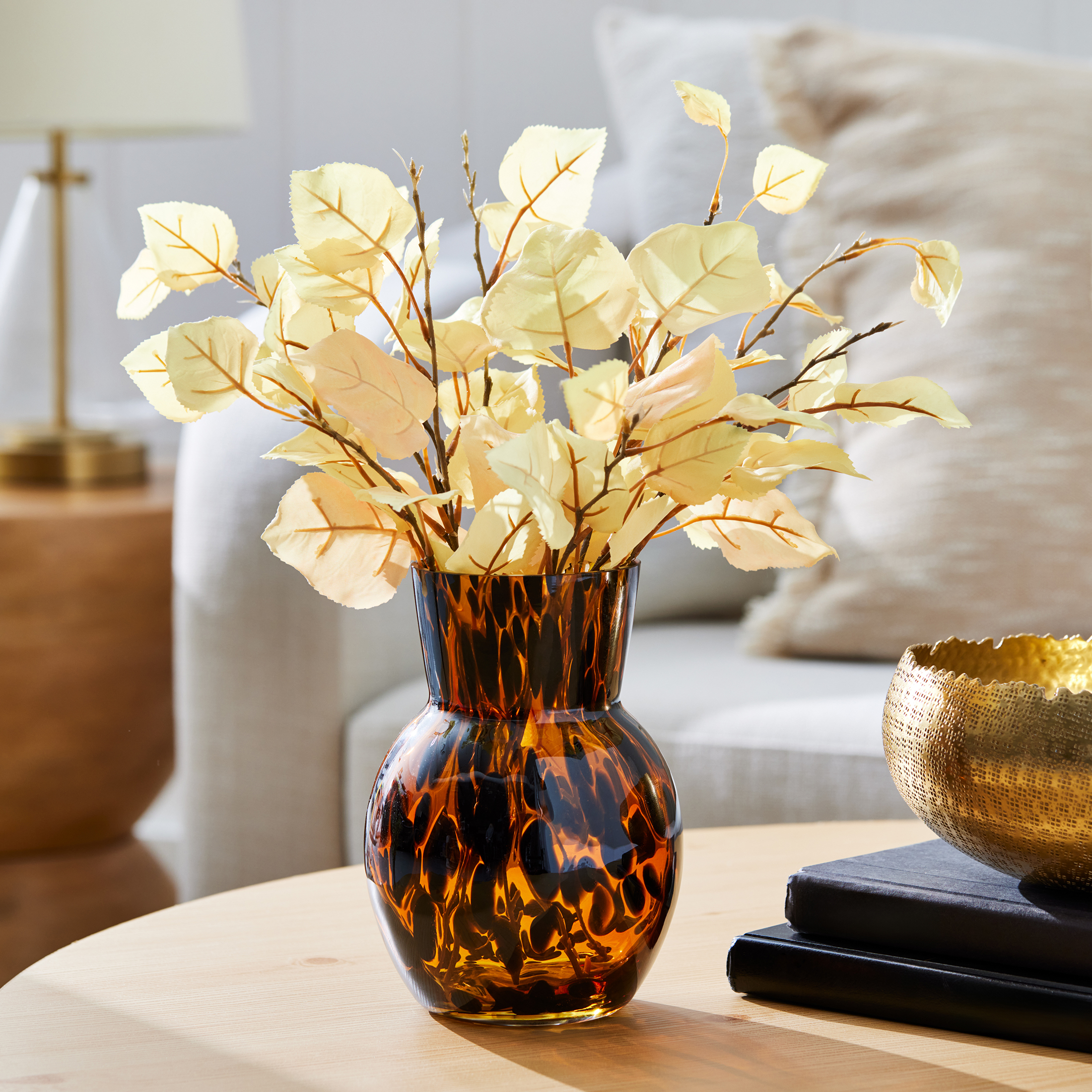 Better Homes & Gardens Tortoise Glass Vase, 7 in, Brown photo 2