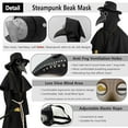thumbnail image 3 of Plague Doctor Costume for Kids, 9 in 1 Halloween Costumes with Mask for Dress-Up Party for 5-7 Yeas, 3 of 6