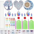 thumbnail image 3 of 1 Acrylic Double-sided Super Flash Crystal Diamond Painting Captures Scenery Sun Moon Heart Tree Pattern DIY Wind Chimes, 3 of 5