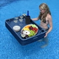 thumbnail image 2 of Floating Pool Tray Floating Serving Tray Table & Bar - Pool Floats for Adults, Spas, & Pool Parties - Floating Tray for Pool Serving Drinks, Sunjoy Floating Brunch 36x24'' Food on The Water -Navy, 2 of 9