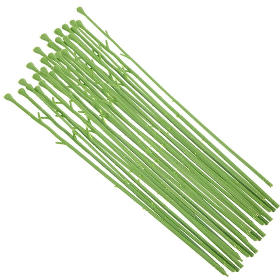 50 Pcs Flexible Plastic Flower Stems for Arrangement DIY Crafts Green Color 6 Inches