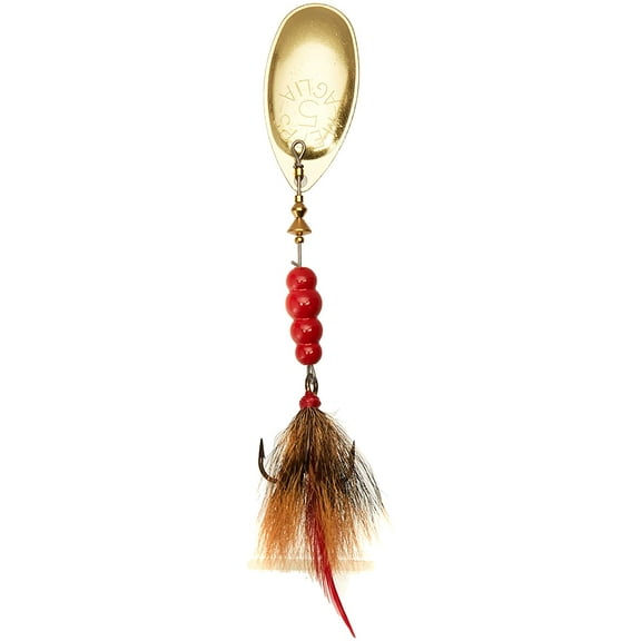 Mepps Aglia Dressed Inline Spinner 1/2oz Brown Tail Gold Blade