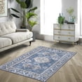thumbnail image 1 of Abstract Area Rug, Vintage Low Pile Non Slip Floorcover Distressed Floor Carpet, 1 of 9