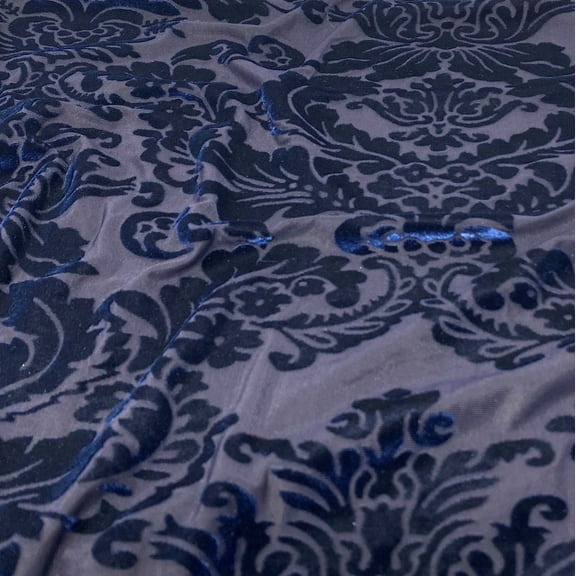 New Wallpaper Navy Burnout Velvet