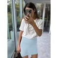 thumbnail image 4 of Women'S 2 Piece Sets Early Fall Front Opening Cardigan and Mini Skirt Knit Outfits Skirt B - Blue L, 4 of 7