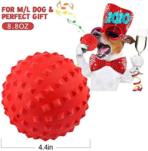 Dog Squeaky Toys for Aggressive chewers Large Breed Balls Interactive Ball Toy Almost Indestructible Tough Durable Stick Medium Small Dogs Puppy Chew with Non-Toxic Natural Rubber