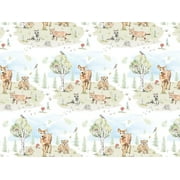 1 Pack, Woodland forest Animals Gift Wrap 24"x85' Cutter Roll for Party, Holiday & Events, Made in USA