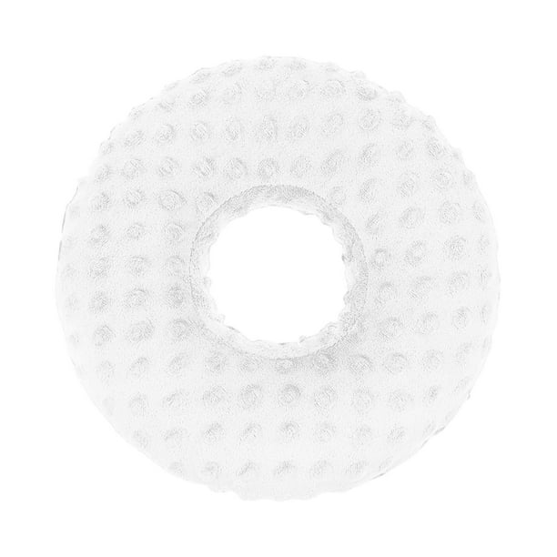 Almohada redonda en forma de rosquilla para perforación de orejas, con protector lateral y soporte. Blanco