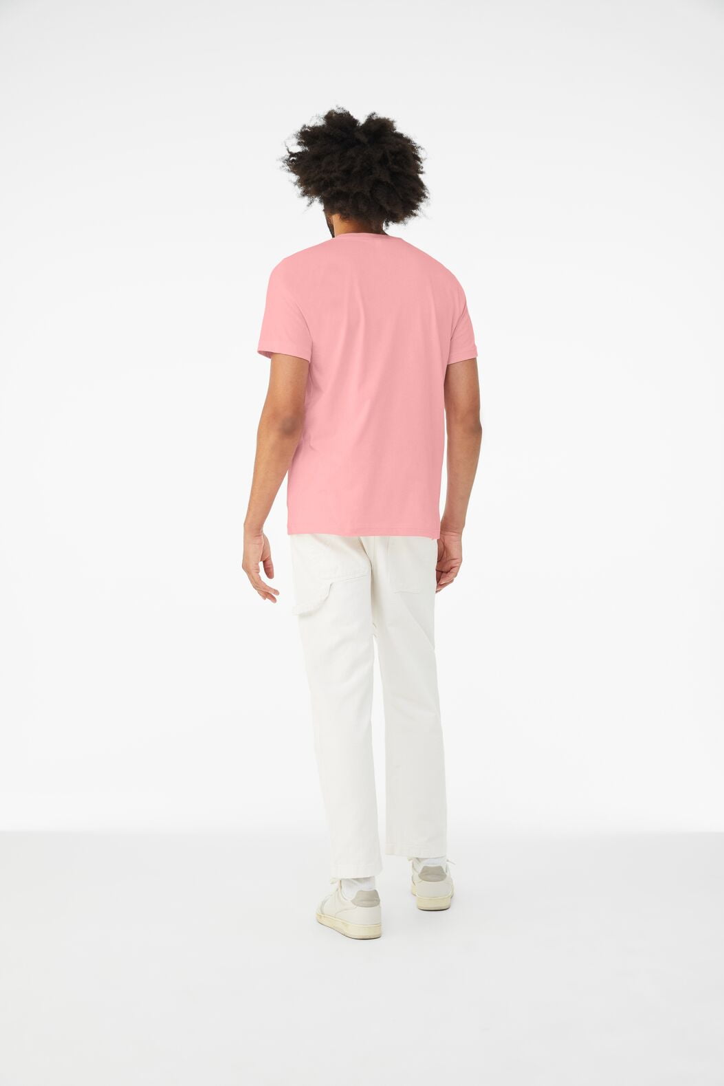 BELLA+CANVAS Adult Short Sleeve V-Neck Personalized T-Shirt, Create your own Designs, Pink, Medium, Unisex