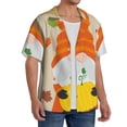 thumbnail image 2 of Sikiie Hello Fall Gnomes 1 Men's Cuban Shirt, Hawaiian Shirts, Business Casual Button Down Shirts, Short Sleeve Shirt-Small, 2 of 5