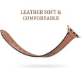 thumbnail image 7 of BANDOVA Slim Genuine Leather Band Compatible with Apple Watch, Women's Thin Replacement Strap, Brown with Rose Gold, 38/40/41mm, 7 of 7