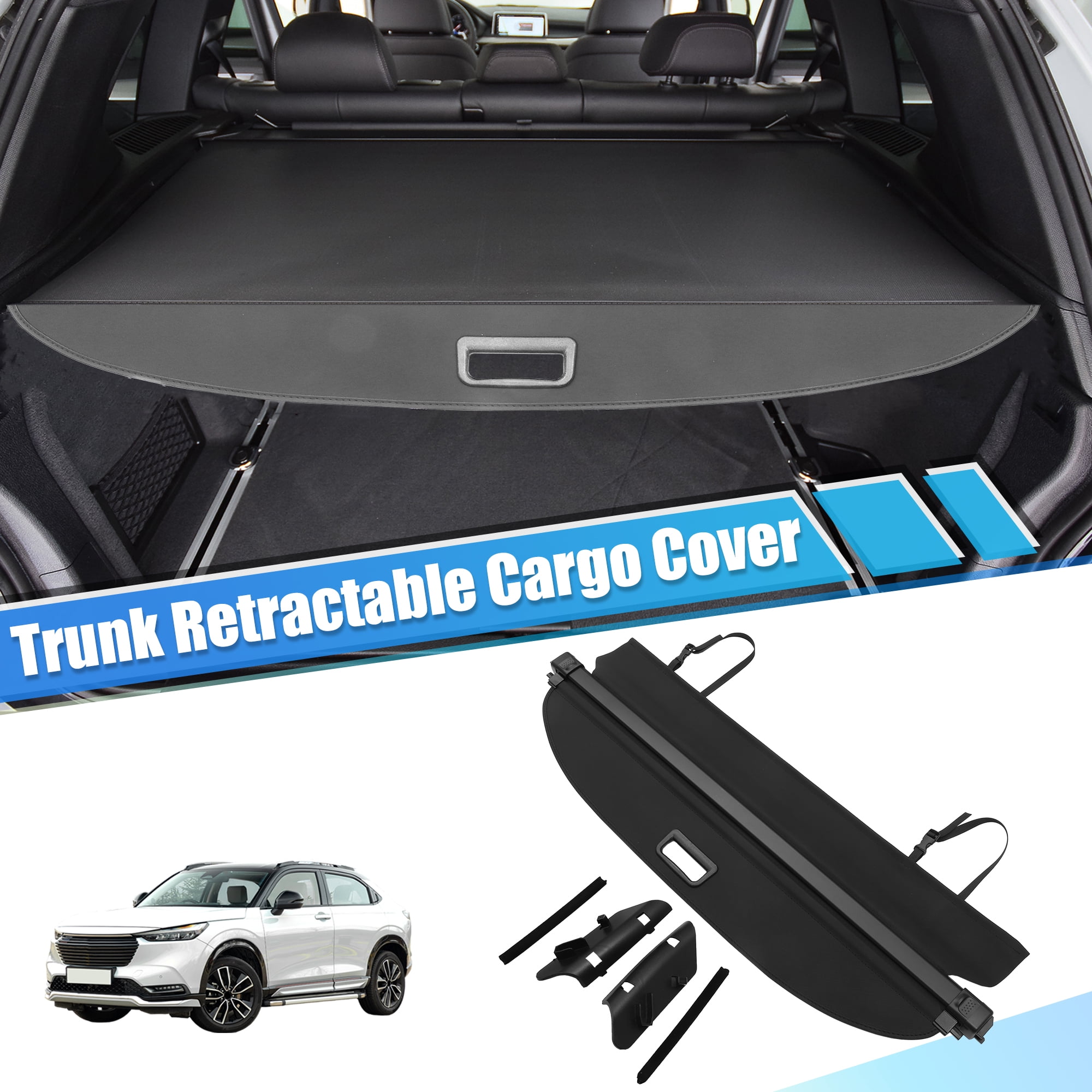 Unique Bargains Retractable Cargo Cover Rear Trunk Cover for Honda HRV 2015-2022 Black