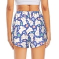 thumbnail image 4 of Uemuo Cute White Rabbit Pattern Women's Athletic Shorts High Waisted Running Shorts with Liner Pockets Gym Elastic Workout Shorts-Small, 4 of 9
