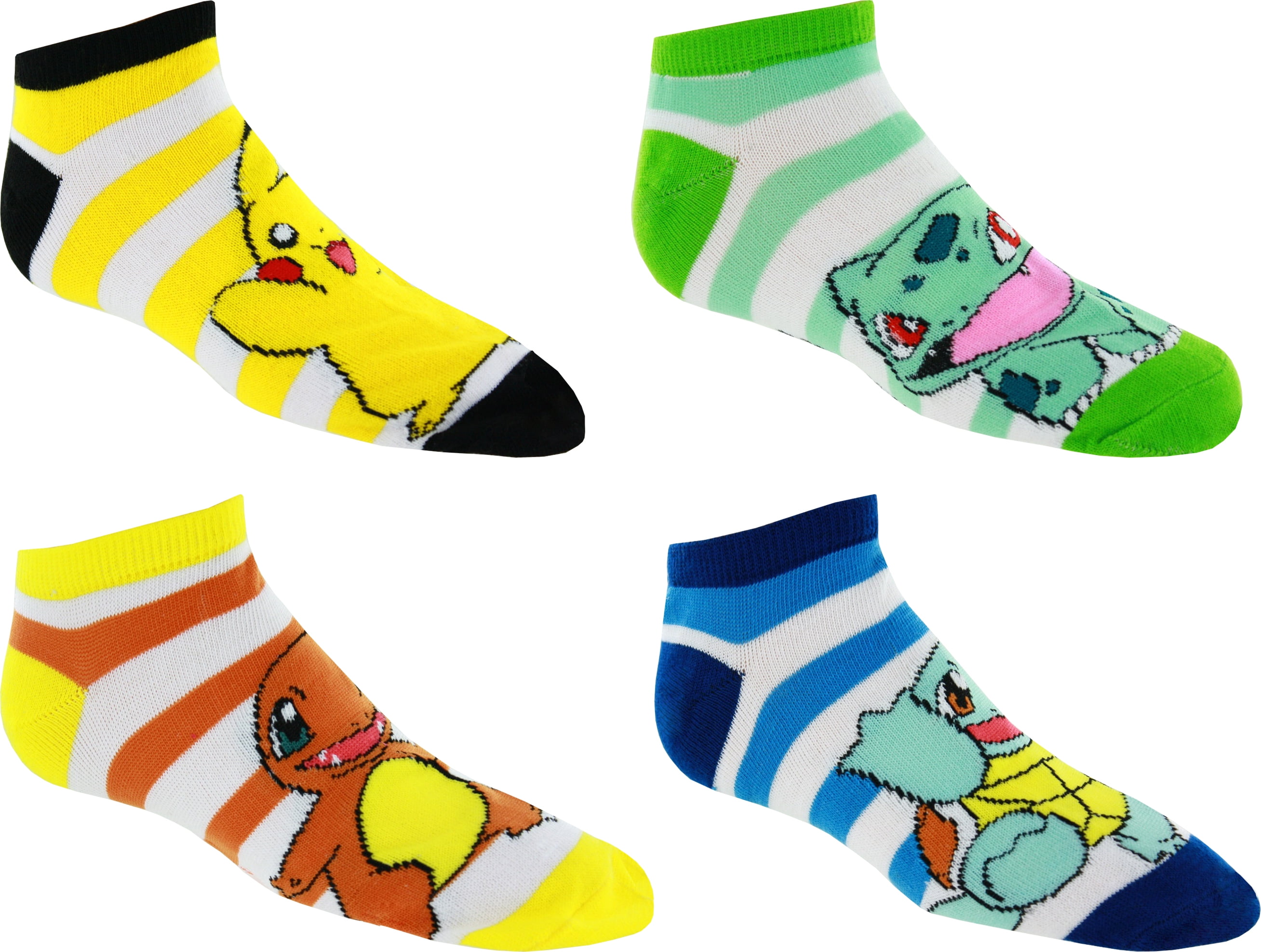 Pokemon Starter Pokemon Ankle Socks, 4Pack