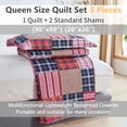 thumbnail image 5 of Quilt Set Queen/Full Size Lightweight Quilt Bedding Plaid Patchwork Bedding Twin Bedspread Coverlet Reversible Quilt Bedspread Microfibers Quilts for All Season, 5 of 7