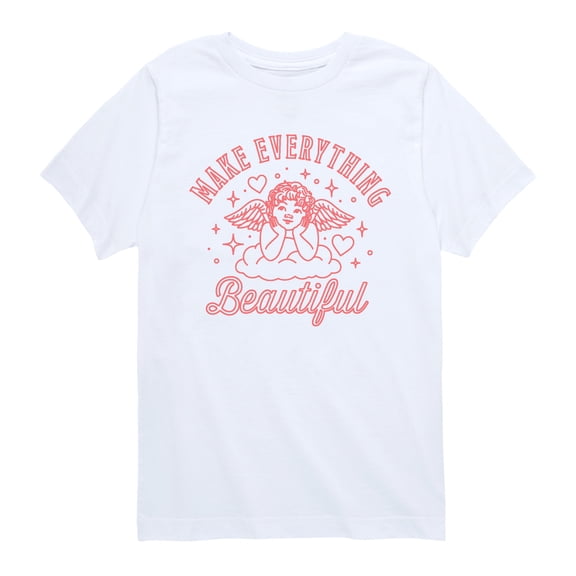 Instant Message - Make Everything Beautiful Angel Short Sleeve Graphic T-Shirt