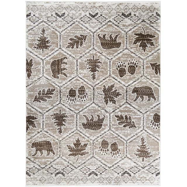 Mayberry Rug TC9721 8X10 7 ft. 10 in. x 9 ft. 10 in. Tacoma Camp Creek Area Rug, Brown