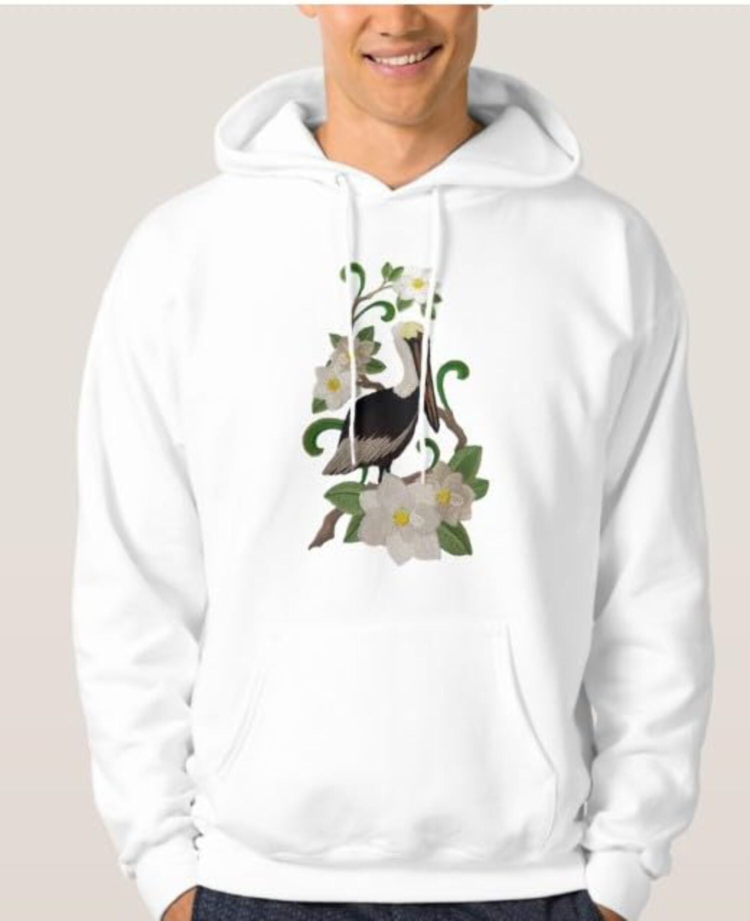 Custom Bird Louisiana Eastern Brown Pelican and Magnolia Medley - Beyond Vision (7" x 10.67")