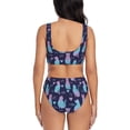 thumbnail image 3 of Kdxio Silhouette Cats Print Women's 2 Piece High Waisted Wrap Spaghetti Strap Summer Swimsuit Bikini Set-Small, 3 of 7