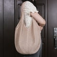 thumbnail image 4 of Women Crochet Tote Bag Fashion Knitted Bag Summer Mesh Beach Bag (Beige) Shoulder Bags for Women, 4 of 6