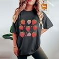 thumbnail image 5 of Plus Size Tops for Women LEBONYARD Summer Tops for Women Clearance under $10,Women's Fashion Summer Round Neck Drop Sleeves Leisure Short Sleeve Fruit Printing Tops Dark Gray S, 5 of 7