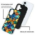 thumbnail image 4 of FKBRCL4U Compatible with iPhone 16 Glossy Case, Stained Glass Windows Colorful Mosaic Pattern for Girl Full Body Design Soft Silicone Drop Shock Scratch Protection for iPhone 16, 4 of 7